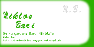 miklos bari business card